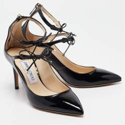 Pre Owned Jimmy Choo Black Patent  Leather Sage Pumps Size 36