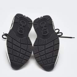 Pre Owned Jimmy Choo Black Leather and Mesh Sneakers Size 41