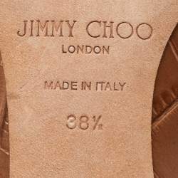 Pre Owned Jimmy Choo Brown Croc Embossed Leather Pumps Size 38.5