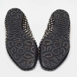 Jimmy Choo Black Suede Wheel Crystal Studded Smoking Slippers Size 35