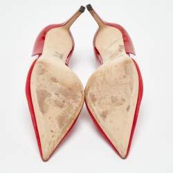 Pre Owned Jimmy Choo Red Suede and Patent Leather Darylin Pumps Size 41