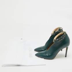 Jimmy Choo Green Leather Lark Ankle Strap Pumps Size 36.5