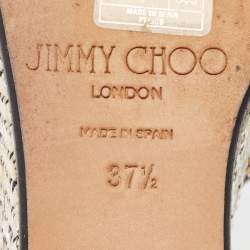 Jimmy Choo Two Tone Leather Prima Wedge Sandals Size 37.5