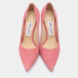 Jimmy Choo Pink Suede Love Pointed Toe Pumps Size 36.5