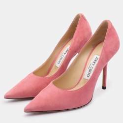 Jimmy Choo Pink Suede Love Pointed Toe Pumps Size 36.5
