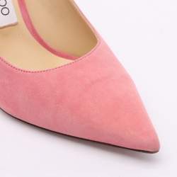 Jimmy Choo Pink Suede Love Pointed Toe Pumps Size 36.5