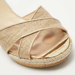 مملوكة مسبقًا صندل جيمي تشو بينا جلد وردي منقوش مقاس 37