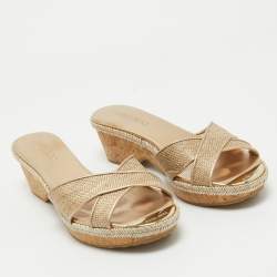 مملوكة مسبقًا صندل جيمي تشو بينا جلد وردي منقوش مقاس 37