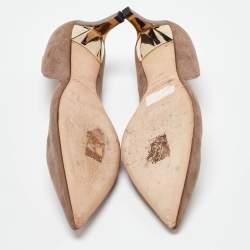 Pre Owned Jimmy Choo Grey Suede D'orsay Pointed Toe Pumps Size 38.5