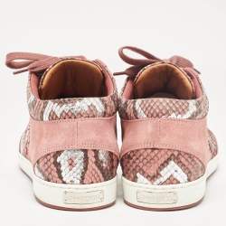 Jimmy Choo Pink Python and Suede Miami Sneakers Size 40