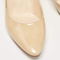 Pre Owned Jimmy Choo Beige Patent Leather Pumps Size 41