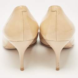 Pre Owned Jimmy Choo Beige Patent Leather Pumps Size 41