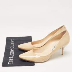 Pre Owned Jimmy Choo Beige Patent Leather Pumps Size 41