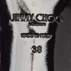 Pre Owned Jimmy Choo Black Patent Leather Slingback Pointed Toe Pumps Size 38