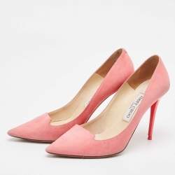 Jimmy Choo Pink Suede Avril Pumps Size 37