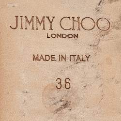 Pre Owned Jimmy Choo Multicolor Python Embossed Leather Flat Slides Size 36