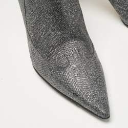 Jimmy Choo Silver Glitter Knee Length Boots Size 40