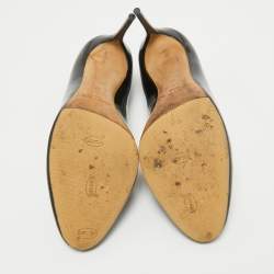 مملوكة مسبقًا Jimmy Choo Black Patent Aza Kitten Pointed Toe Pumps Size 37