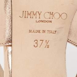 Pre Owned Jimmy Choo Rose Gold Leather Vanessa Pumps Size 37.5