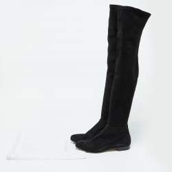 Pre Owned Jimmy Choo Black Suede Knee Length Boots Size 39