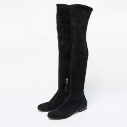 Pre Owned Jimmy Choo Black Suede Knee Length Boots Size 39
