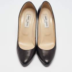 Jimmy Choo Black Leather Platform Pumps Size 40