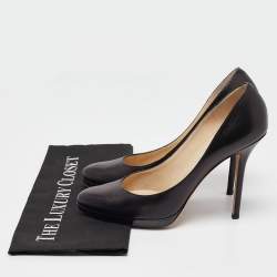 Jimmy Choo Black Leather Platform Pumps Size 40