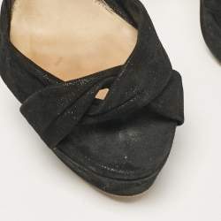 Jimmy Choo Black Suede Ankle Strap Sandals Size 37