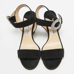 Jimmy Choo Black Suede Mischa Sandals Size 38