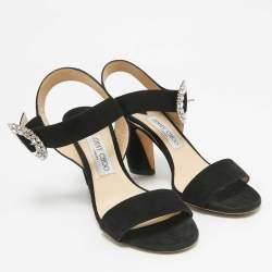 Jimmy Choo Black Suede Mischa Sandals Size 38