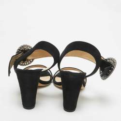 Jimmy Choo Black Suede Mischa Sandals Size 38