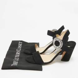 Jimmy Choo Black Suede Mischa Sandals Size 38