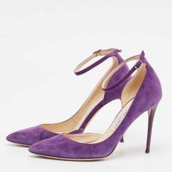 Jimmy Choo Purple Suede Lucy D'orsay Pumps Size 37