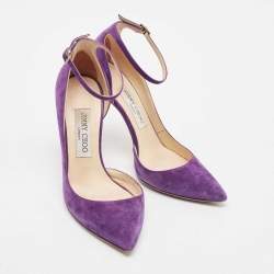 Jimmy Choo Purple Suede Lucy D'orsay Pumps Size 37