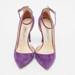 Jimmy Choo Purple Suede Lucy D'orsay Pumps Size 37