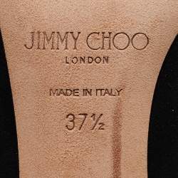 Pre Owned حذاء كعب عالي جيمي تشو مقدمة مدببة جلد مدبوغ أسود مقاس 37.5