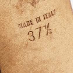 Pre Owned Jimmy Choo Brown Leather Slide Sandals Size 37.5