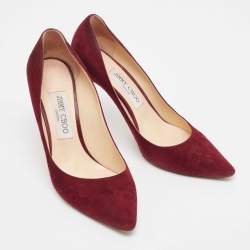 Jimmy Choo Burgundy Suede Romy Pumps Size 38