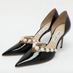 Pre Owned Jimmy Choo Black Patent Leather Aurelie 85 Pumps 42