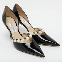 Pre Owned Jimmy Choo Black Patent Leather Aurelie 85 Pumps 42