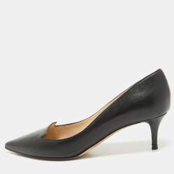 Jimmy Choo Black Leather Ari Pumps Size 38