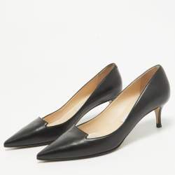 Jimmy Choo Black Leather Ari Pumps Size 38