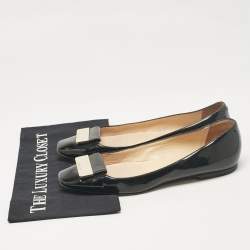 Pre Owned Jimmy Choo Black Patent Leather Ballet Flats Size 40