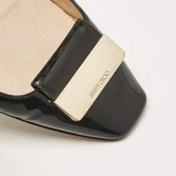 Pre Owned Jimmy Choo Black Patent Leather Ballet Flats Size 40