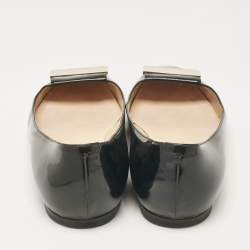 Pre Owned Jimmy Choo Black Patent Leather Ballet Flats Size 40