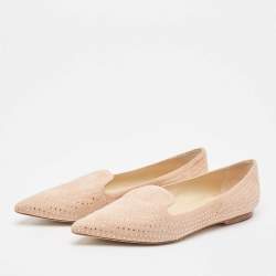 Pre Owned Jimmy Choo Pink Suede Calix Ballet Flats Size 38