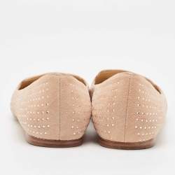 Pre Owned Jimmy Choo Pink Suede Calix Ballet Flats Size 38