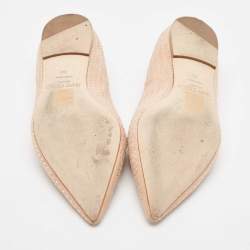 Pre Owned Jimmy Choo Pink Suede Calix Ballet Flats Size 38