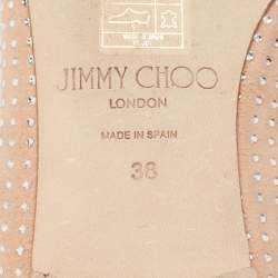 Pre Owned Jimmy Choo Pink Suede Calix Ballet Flats Size 38