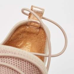 Pre Owned Jimmy Choo Metallic Leather and Mesh Slip On Sneakers Size 36